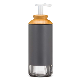 Front of Full Circle Soap Opera Gel Soap + Lotion Dispenser Grey, 12oz