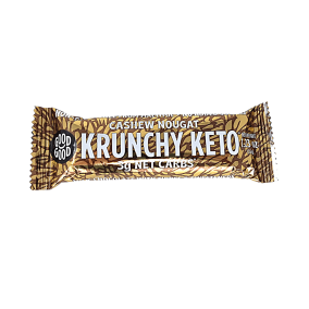 Front of Good Good Krunchy Keto Cashew Nougat Bar, 35g