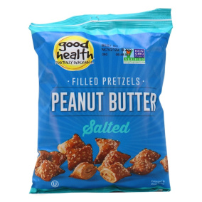 Front of Good Health Salted Filled Pretzels Peanut Butter, 141.8g