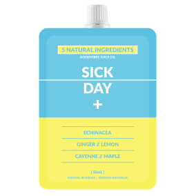 Front of Goodvibes Juice Co. Sick Day, 50mL