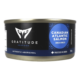 Front of Gratitude Seafood Skinless Boneless Canadian Atlantic Salmon