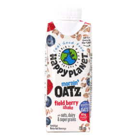 Front of Happy Planet Mornin' Oatz Field Berry Shake