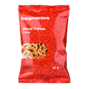 Front of Harmonica Organic Wheat Pretzels 