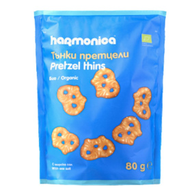 Front of Harmonica Organic Pretzel Thins