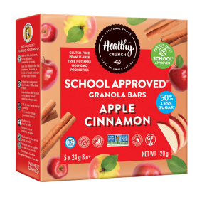 Healthy Crunch Gluten-Free Nut-Free Apple Cinnamon Probiotic Granola Bars, 5 Bars