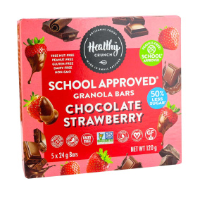 Front of Healthy Crunch School Approved Granola Bars Chocolate Strawberry, 5 bars