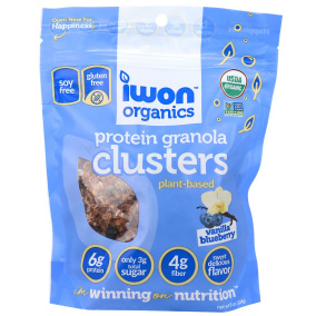 IWON Organics Plant-Based Protein Granola Clusters Vanilla Blueberry, 224g