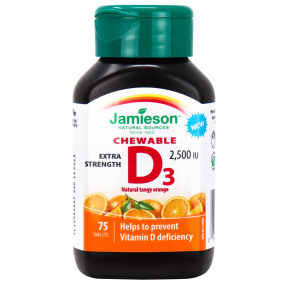 Front of Jamieson Extra Strenght Vitamin D3 Chewable 