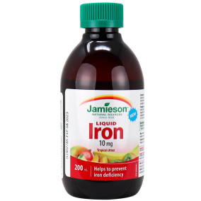 Front of Jamieson Vitamins Liquid Iron Tropical Citrus, 200mL