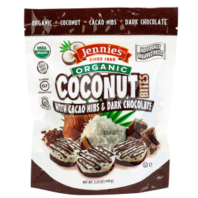 Jennie's Organic Coconut Bites with Cacao Nibs & Dark Chocolate, 149g