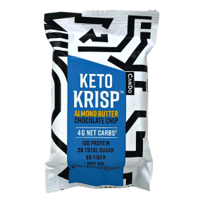 Front of CanDo Keto Krisp Keto Protein Bar Almond Butter Chocolate Chip