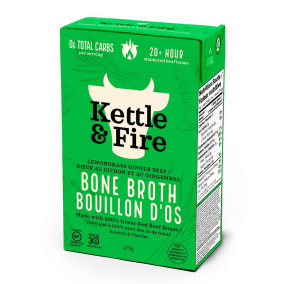Front of Kettle & Fire Beef Bone Broth Lemongrass Ginger Pho, 480ml