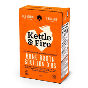 Front of Kettle & Fire Chicken Bone Broth Turmeric Ginger, 480ml