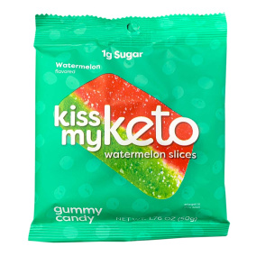 Front of Kiss My Keto Gummy Candy Watermelon Slices, 50g