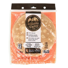 Front of La Tortilla Factory Gluten Free Tortilla Ivory Teff