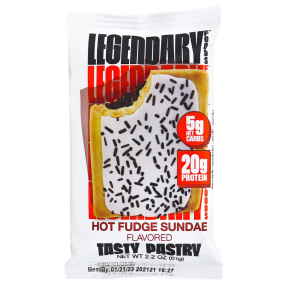 Front of Legendary Foods Tasty Pastry Hot Fudge Sundae Flavoured, 61g
