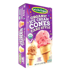 Front of Let's Do Organic Ice Cream Cones