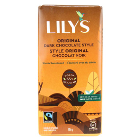 Front of Lily's Dark Chocolate Style Bar Original, 85g