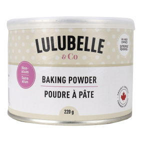 Front of Lulubelle & Co Gluten-Free Baking Powder Non-Aluminum