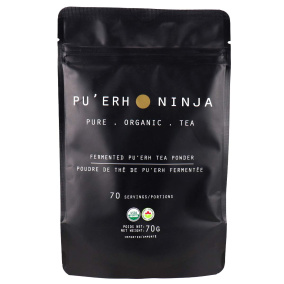 Front of Matcha Ninja Fermented Pu’erh Tea Powder, 70g