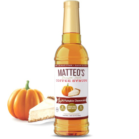 Front of Matteo's Sugar-Free Barista Style Coffee Syrup Thin Pumpkin Cheesecake