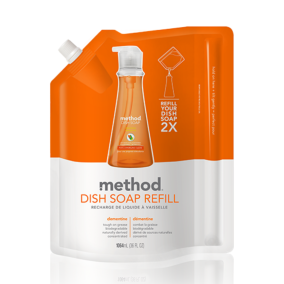 Front of method Dish Soap Refill Clementine, 1 L