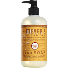 Front of Mrs. Meyer's Hand Soap Orange Clove, 370 mL