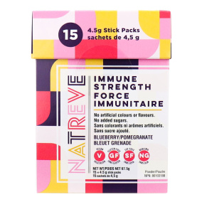 Natreve Immune Strength Dietary Supplement Blueberry Pomegranate, 15 Stick Packs