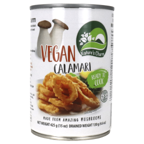 Front of Nature's Charm Vegan Calamari