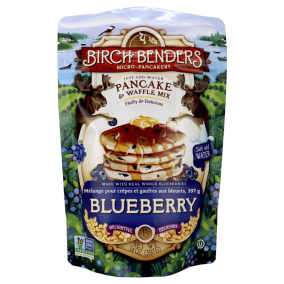 Front of Birch Benders Blueberry Pancake and Waffle Mix
