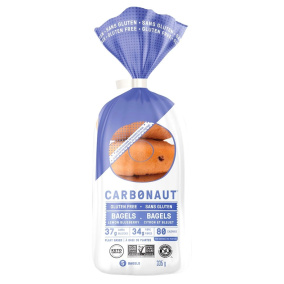 Front of Carbonaut Keto Gluten-Free Bagels Lemon Blueberry, 5 Bagels, 335g