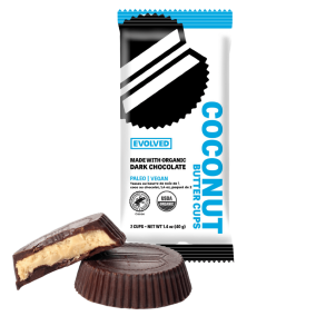 Front of EVOLVED Chocolate Coconut Butter Cups, 1.4-oz., 2 Pack