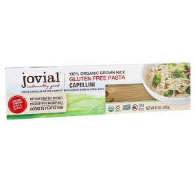 Front of Jovial Gluten-Free Organic Brown Rice Pasta Capellini, 340g