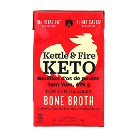 Front of Kettle & Fire Tom Yum Chicken Bone Broth Soup, 479g