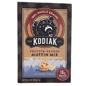 Front of Kodiak Cakes Blueberry Lemon Protein-Packed Muffin Mix , 397g