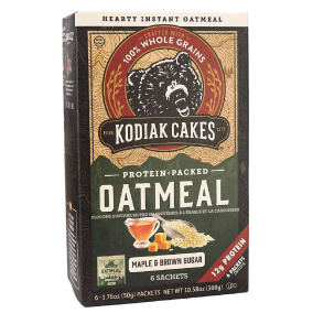 Front of Kodiak Cakes Protein-Packed Maple & Brown Sugar Oatmeal, 6 Packets