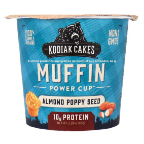 Front of Kodiak Protein Muffin Power Cup Almond Poppy Seed
