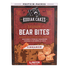 Front of Kodiak Cakes Bear Bites Cinnamon Graham Crackers, 255g