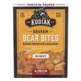 Front of Kodiak Cakes Bear Bites Honey Graham Crackers, 255g