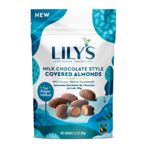 Front of Lily's Milk Chocolate Style Covered Almonds, 99g