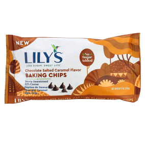 Front of Lily's Baking Chips Chocolate Salted Caramel Flavour, 255g