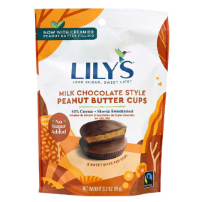 Front of Lily's Milk Chocolate Style Peanut Butter Cups, 91g