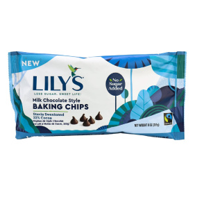 Front of Lily's Low-Sugar Baking Chips Milk Chocolate Style, 255g