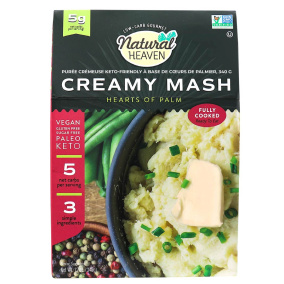 Front of Natural Heaven Keto-Friendly Creamy Mash Made with Palm Hearts, 340g