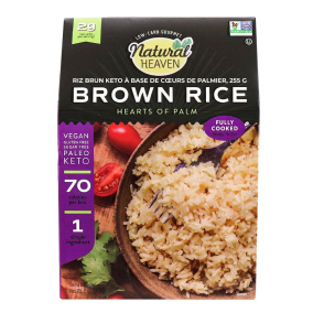 Front of Natural Heaven Hearts of Palm Keto Brown Rice, 255g