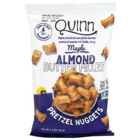 Front of Quinn Maple Almond Butter Filled Gluten-Free Pretzel Nuggets, 141g