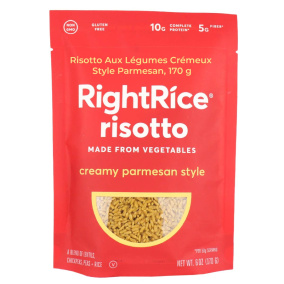 Front of RightRice Risotto Made From Vegetables Creamy Parmesan Style, 170g