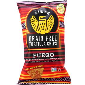 Front of Siete Fuego Grain Free Tortilla Chips, 113g