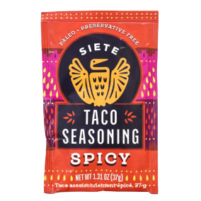 Front of Siete Taco Seasoning Spicy, 37g