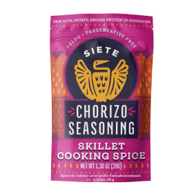 Front of Siete Chorizo Seasoning Skillet Cooking Spice, 36.7g